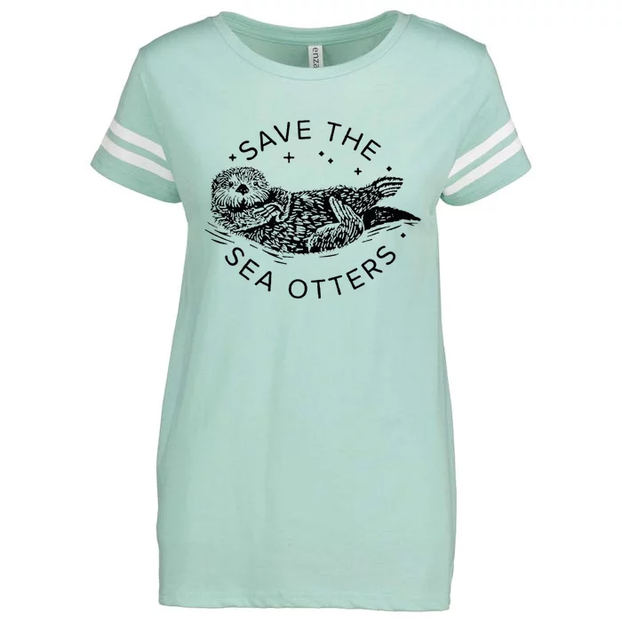 Save The Sea Otters Enza Ladies Jersey Football T-Shirt