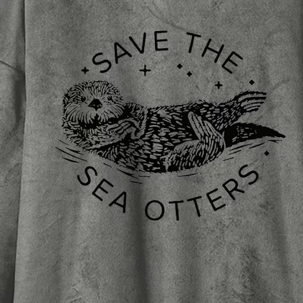 Save The Sea Otters Hooded Wearable Blanket