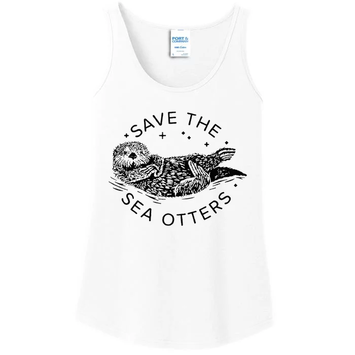 Save The Sea Otters Ladies Essential Tank