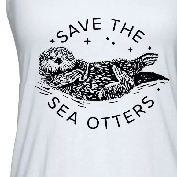 Save The Sea Otters Ladies Essential Flowy Tank