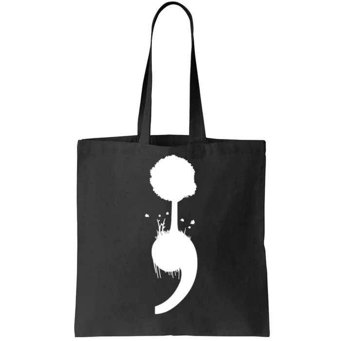 Semicolon Tree Suicide Prevention Tote Bag