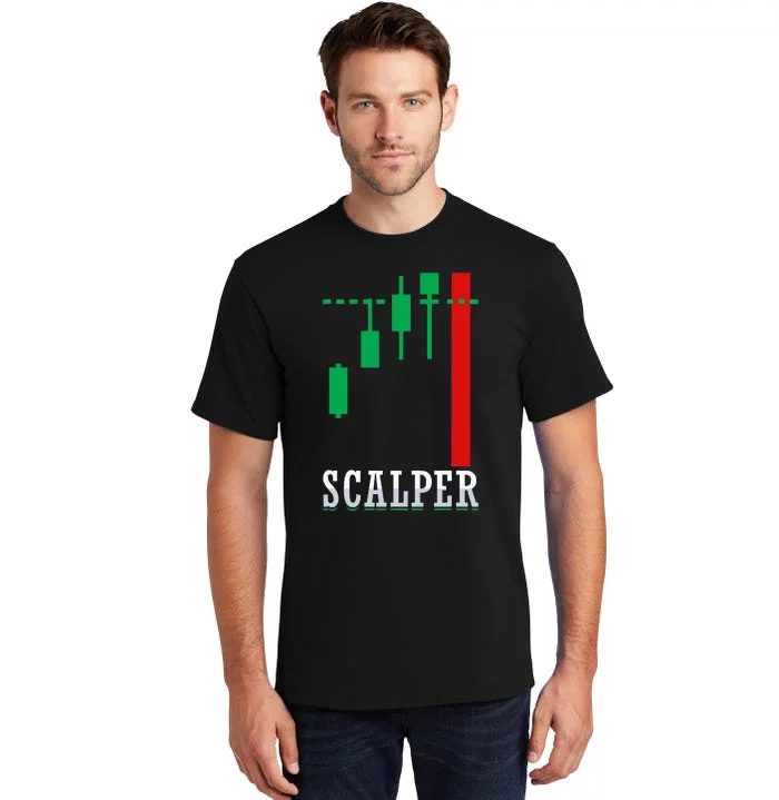 Scalper Trader Stock Market Forex Crypto Gift For Dad Trader Tall T-Shirt