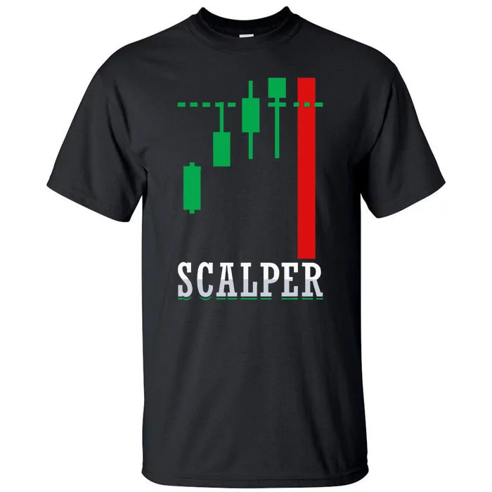 Scalper Trader Stock Market Forex Crypto Gift For Dad Trader Tall T-Shirt