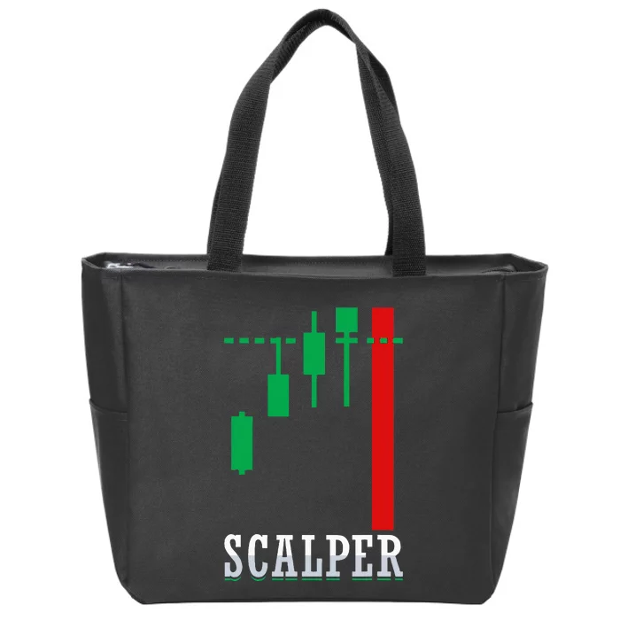 Scalper Trader Stock Market Forex Crypto Gift For Dad Trader Zip Tote Bag