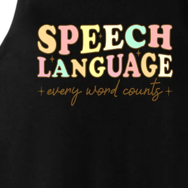 Speech Therapy Speech Language Therapy Pathologist Retro SLP Ladies Tri-Blend Wicking Tank