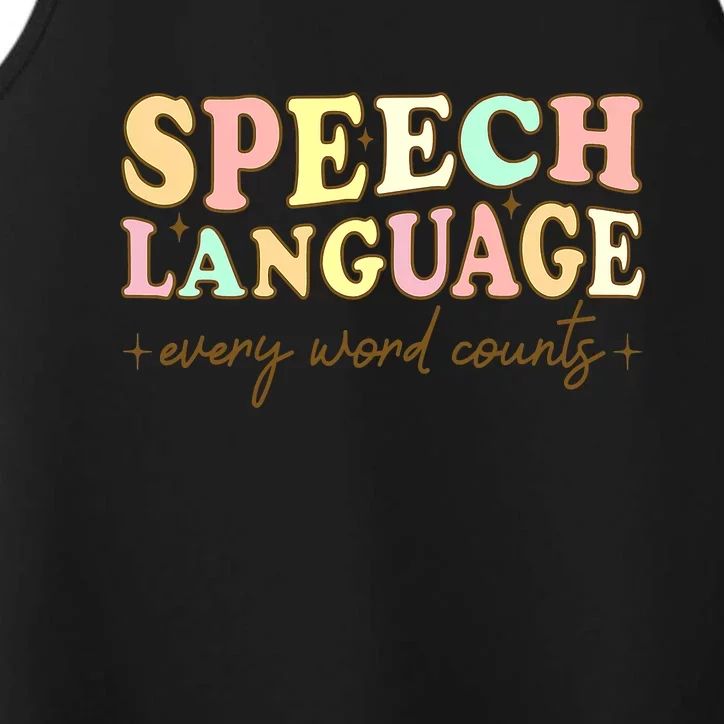 Speech Therapy Speech Language Therapy Pathologist Retro SLP Performance Tank