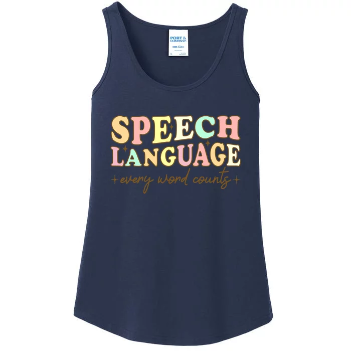 Speech Therapy Speech Language Therapy Pathologist Retro SLP Ladies Essential Tank