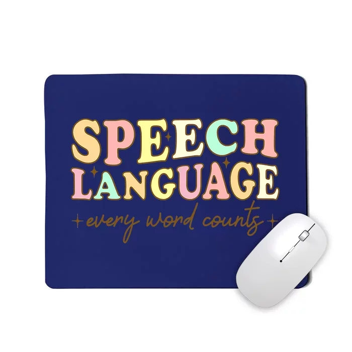 Speech Therapy Speech Language Therapy Pathologist Retro SLP Mousepad