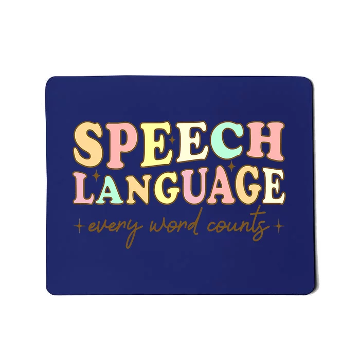 Speech Therapy Speech Language Therapy Pathologist Retro SLP Mousepad