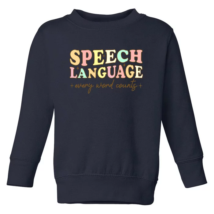 Speech Therapy Speech Language Therapy Pathologist Retro SLP Toddler Sweatshirt