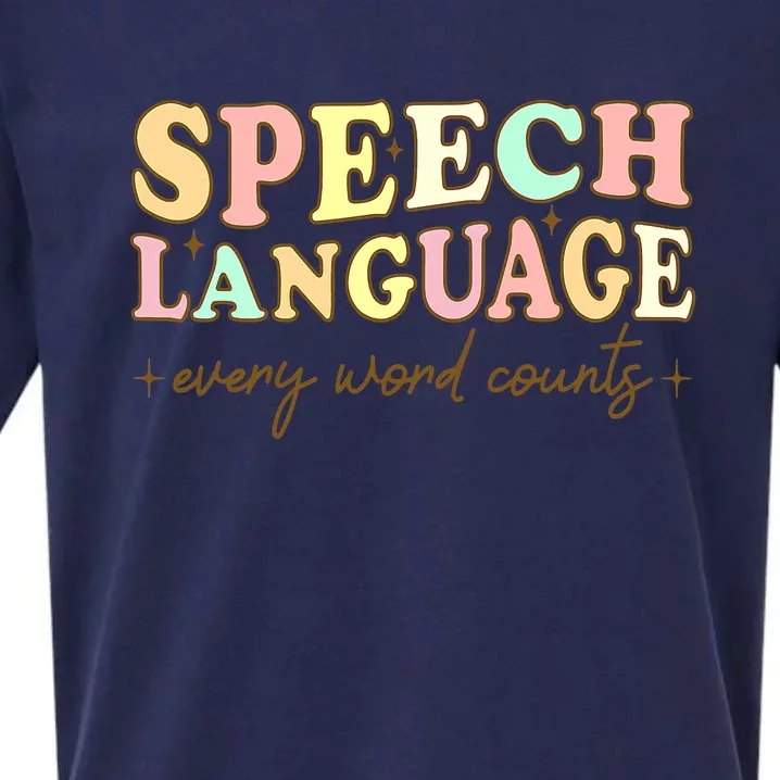 Speech Therapy Speech Language Therapy Pathologist Retro SLP Sueded Cloud Jersey T-Shirt