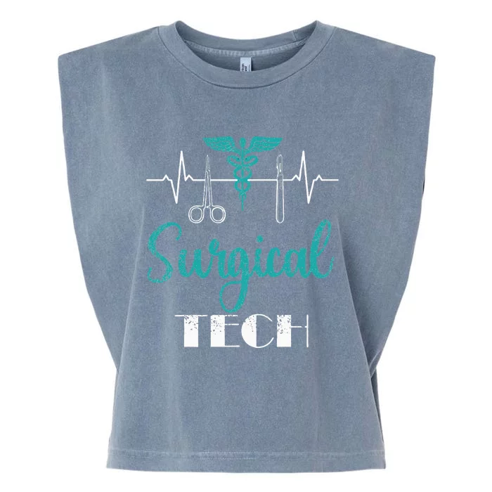 Scrub Tech Surgical Tech Week Technologist Technicians EKG Garment-Dyed Women's Muscle Tee