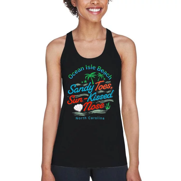 Sandy Toes Sun Kissed Nose At Oib Women's Racerback Tank