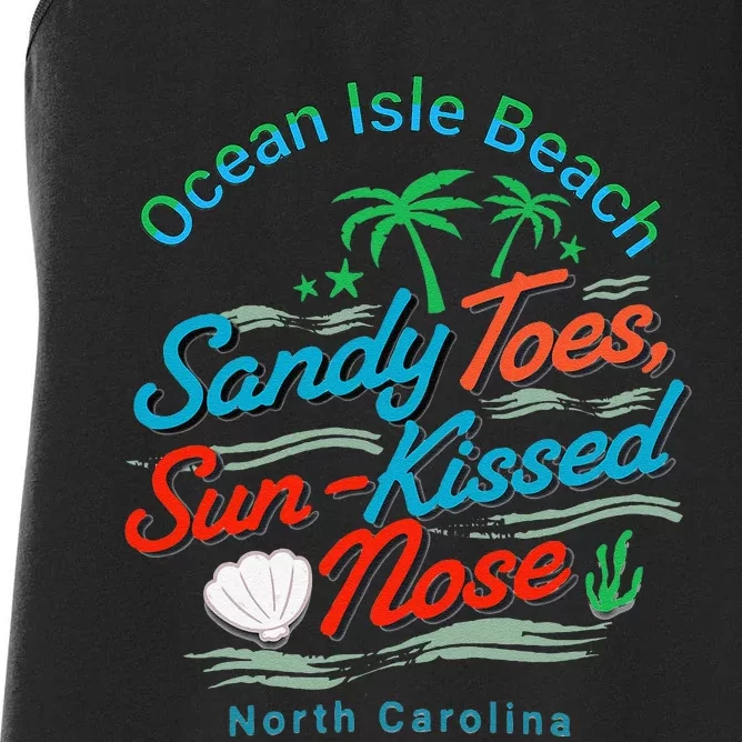 Sandy Toes Sun Kissed Nose At Oib Women's Racerback Tank