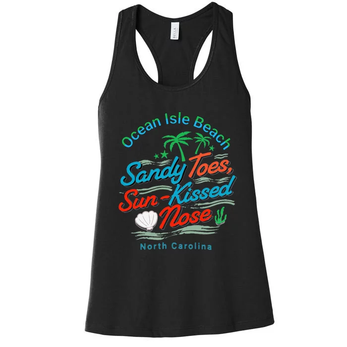 Sandy Toes Sun Kissed Nose At Oib Women's Racerback Tank