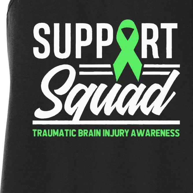 Support TBI Support Squad Traumatic Brain Injury Awareness Women's Racerback Tank