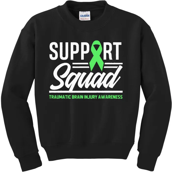 Support TBI Support Squad Traumatic Brain Injury Awareness Kids Sweatshirt