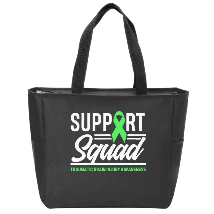 Support TBI Support Squad Traumatic Brain Injury Awareness Zip Tote Bag