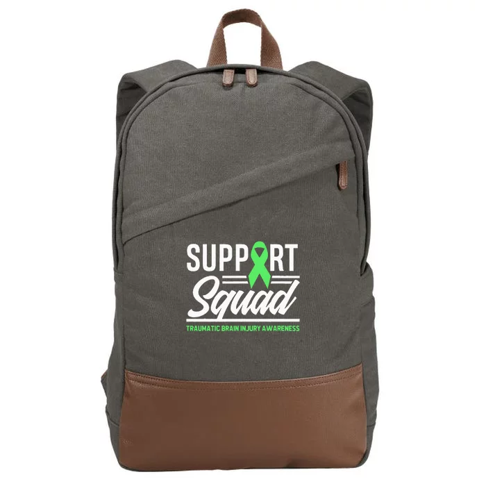 Support TBI Support Squad Traumatic Brain Injury Awareness Cotton Canvas Backpack