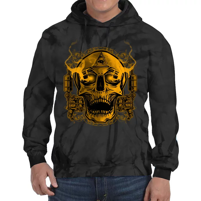 Skull Tattoo Tie Dye Hoodie