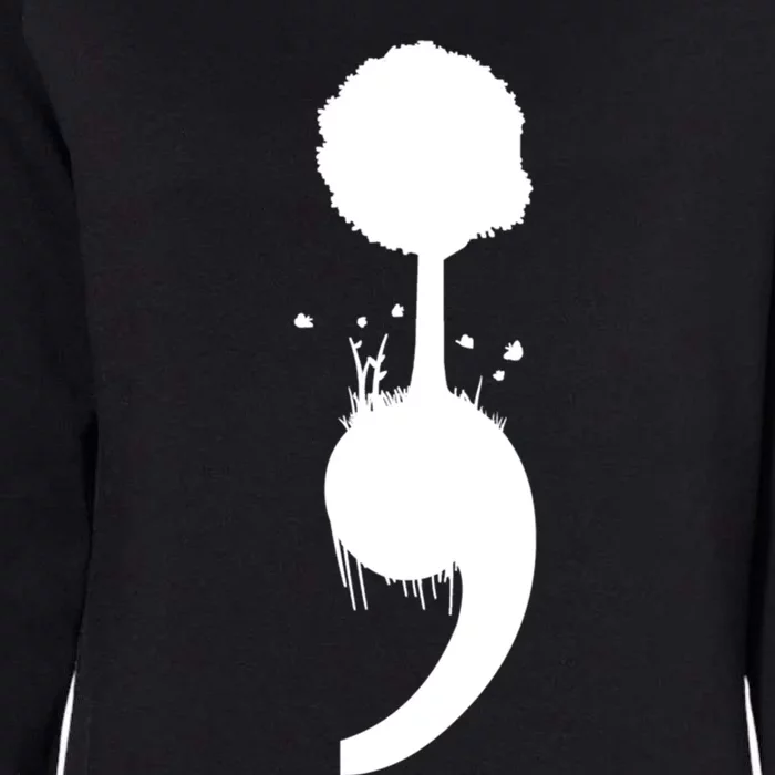 Semicolon Tree Suicide Prevention Gift Womens California Wash Sweatshirt