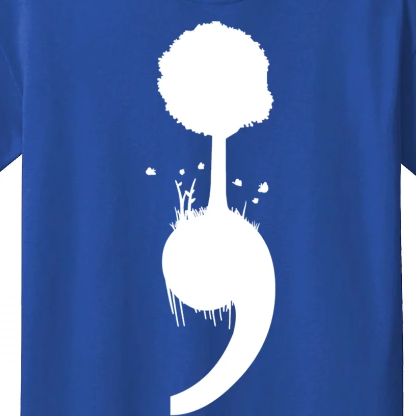 Semicolon Tree Suicide Prevention Gift Kids T-Shirt