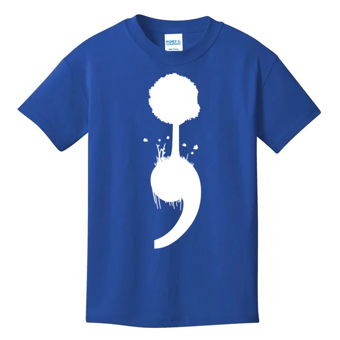 Semicolon Tree Suicide Prevention Gift Kids T-Shirt