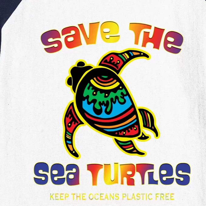 Save The Sea Turtles Keep Oceans Plastic Free Animal Gift Baseball Sleeve Shirt