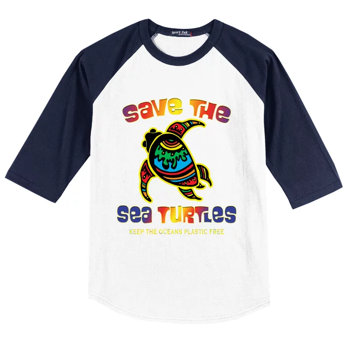 Save The Sea Turtles Keep Oceans Plastic Free Animal Gift Baseball Sleeve Shirt