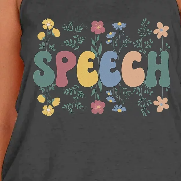 Speech Therapists Speech Language Pathologist Slp Women's Knotted Racerback Tank