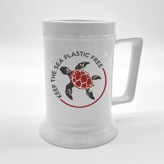 Save The Sea Turtles Keep The Oceans Plastic Free Marine Gift Front & Back Beer Stein