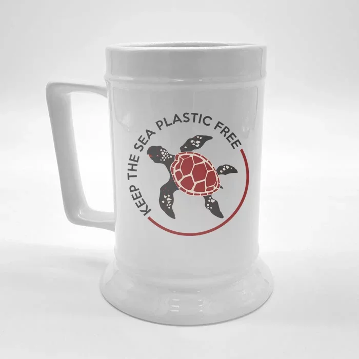 Save The Sea Turtles Keep The Oceans Plastic Free Marine Gift Front & Back Beer Stein