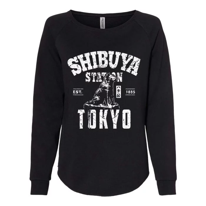 Shibuya Train Station Hachiko Akita Inu Japanese Kanji Japan Womens California Wash Sweatshirt