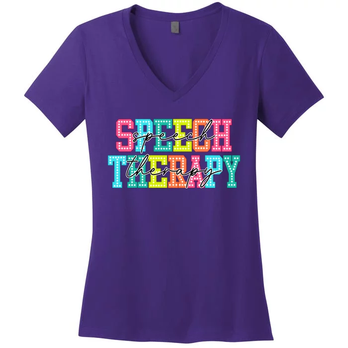 Speech Therapy Women's V-Neck T-Shirt