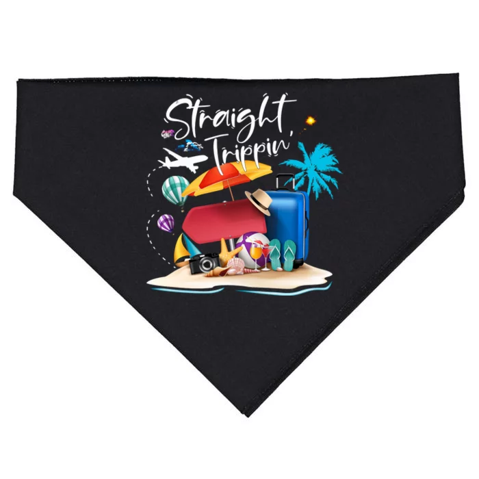 Straight Trippin Summer Vacation Trip Beach Ocean USA-Made Doggie Bandana