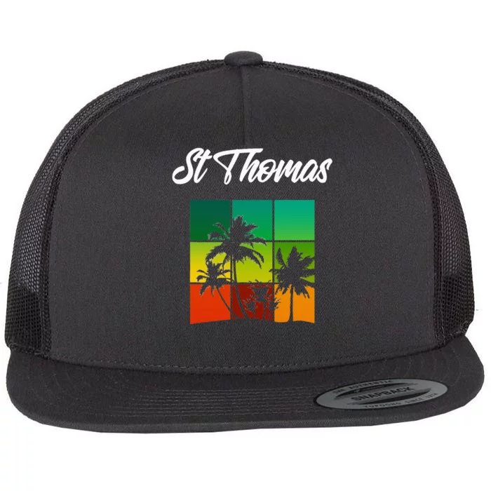 St Thomas Souvenir Cool Virgin Islands Vacation Flat Bill Trucker Hat