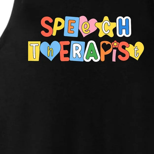 Speech Therapy Speech Language Pathologist Therapist SLP Ladies Tri-Blend Wicking Tank