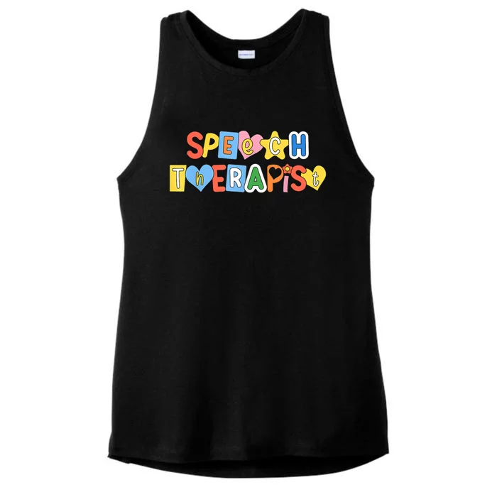 Speech Therapy Speech Language Pathologist Therapist SLP Ladies Tri-Blend Wicking Tank