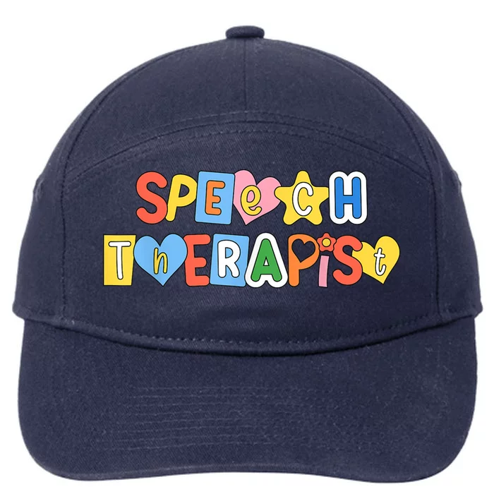 Speech Therapy Speech Language Pathologist Therapist SLP 7-Panel Snapback Hat