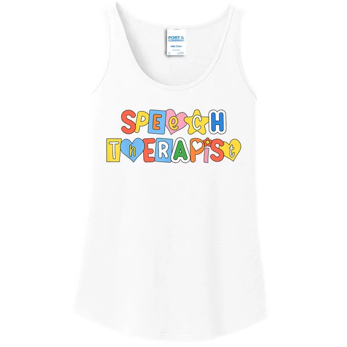 Speech Therapy Speech Language Pathologist Therapist SLP Ladies Essential Tank