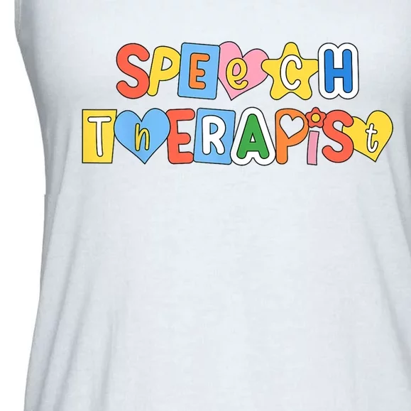 Speech Therapy Speech Language Pathologist Therapist SLP Ladies Essential Flowy Tank