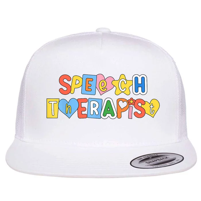 Speech Therapy Speech Language Pathologist Therapist SLP Flat Bill Trucker Hat