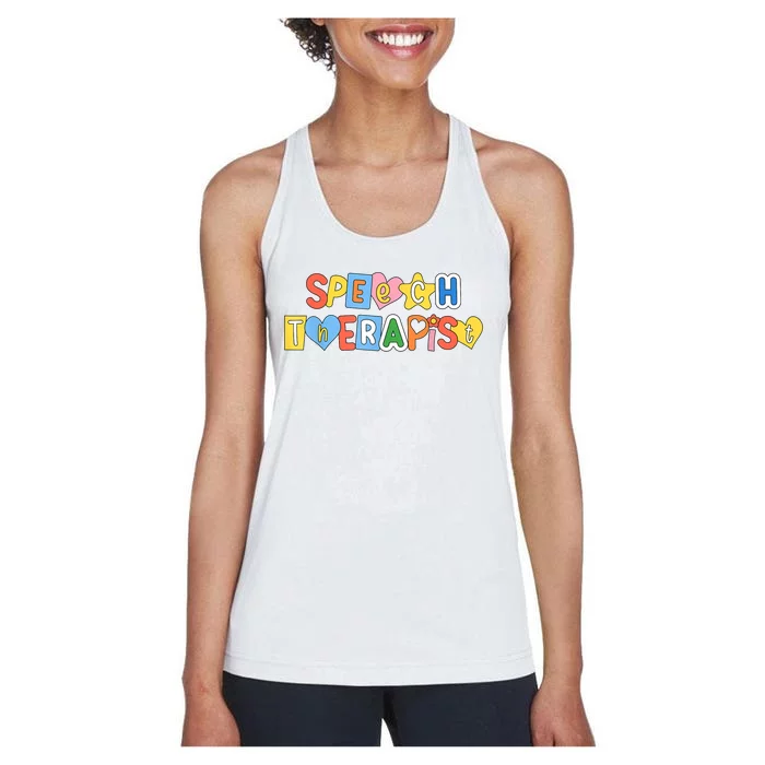 Speech Therapy Speech Language Pathologist Therapist SLP Women's Racerback Tank