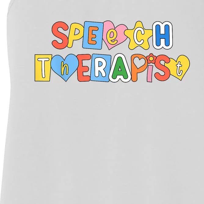 Speech Therapy Speech Language Pathologist Therapist SLP Women's Racerback Tank