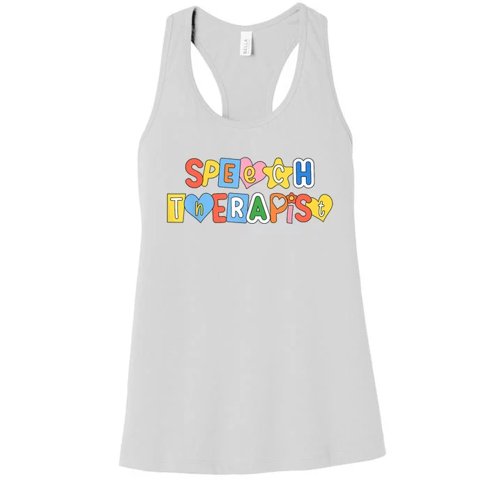 Speech Therapy Speech Language Pathologist Therapist SLP Women's Racerback Tank