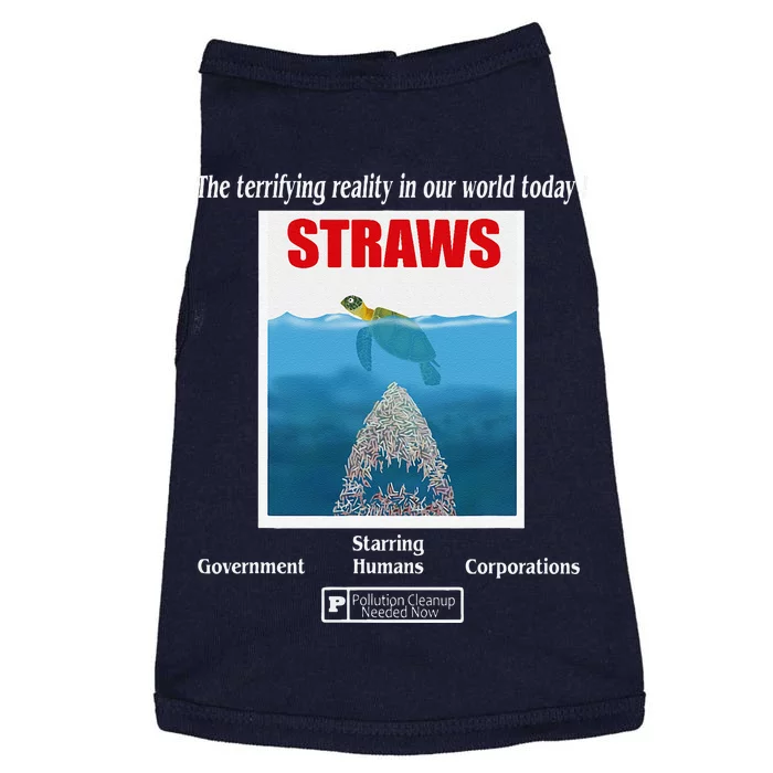 Save The Sea Turtles Anti Straws Campaign Great Earth Day Doggie Tank