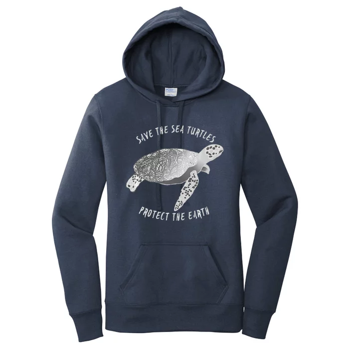 Save The Sea Turtles Protect The Earth Ocean Women's Pullover Hoodie