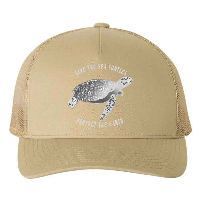 Save The Sea Turtles Protect The Earth Ocean Yupoong Adult 5-Panel Trucker Hat