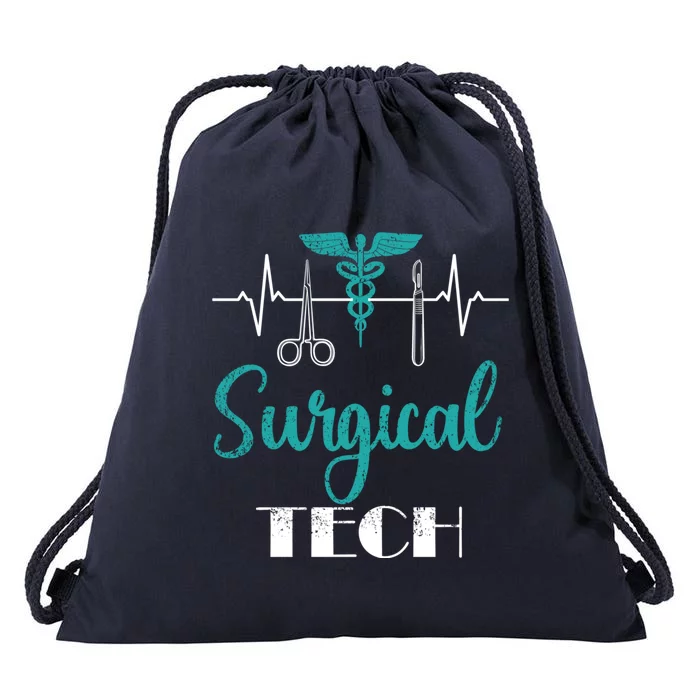 Scrub Tech Surgical Tech Week Technologist Technicians Ekg Cool Gift Drawstring Bag