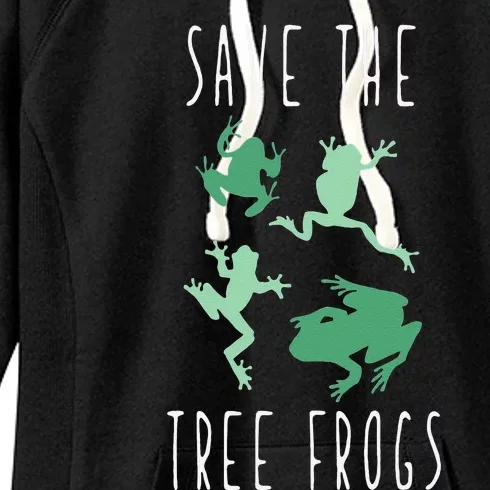 Save The Tree Frogs Endangered Animal Conservation Earth Day Women's Fleece Hoodie